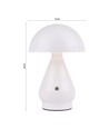 Lampe de table LED rechargeable - Blanc, Ø15cm, H22cm, tactile dimmable, 3en1, IP20