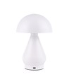 Lampe de table LED rechargeable - Blanc, Ø15cm, H22cm, tactile dimmable, 3en1, IP20