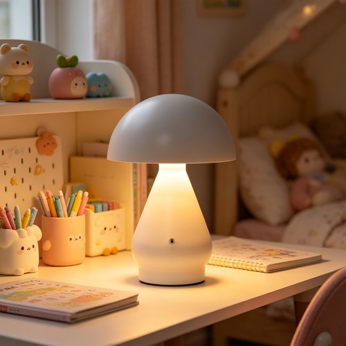 Lampe de table LED rechargeable - Blanc, Ø15cm, H22cm, tactile dimmable, 3en1, IP20