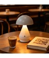 Lampe de table LED rechargeable - Blanc, Ø15cm, H22cm, tactile dimmable, 3en1, IP20