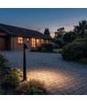 Borne de jardin noire - 8W, 80 cm, IP65 extérieur, source incluse