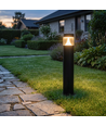 Borne de jardin noire - 15W, Ø16x100 cm, IP65 extérieur, source incluse
