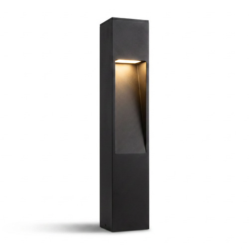 Borne de jardin noire - 10W, 60 cm, IP65 extérieur, source incluse