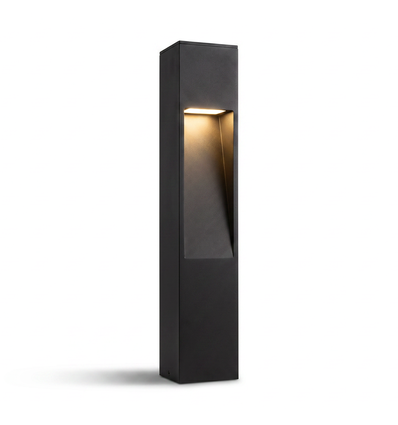 Borne de jardin noire - 10W, 60 cm, IP65 extérieur, source incluse