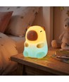 Veilleuse Capybara MOCHI en silicone souple - rechargeable, changement de couleur + blanc chaud