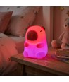 Veilleuse Capybara MOCHI en silicone souple - rechargeable, changement de couleur + blanc chaud