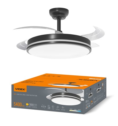 Plafonnier LED 60W avec ventilateur - CCT, noir, télécommande incluse