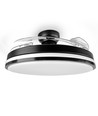 Plafonnier LED 60W avec ventilateur - CCT, noir, télécommande incluse