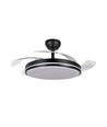 Plafonnier LED 60W avec ventilateur - CCT, noir, télécommande incluse