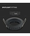 Support spot encastrable GU10 - Rond, noir, sans ampoule