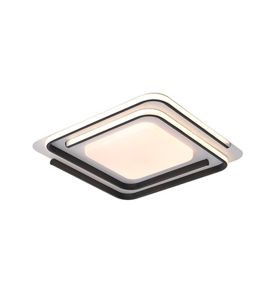 Plafonnier LED design 60W - CCT 3-en-1, dimmable avec télécommande, bord blanc/noir