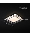 Plafonnier LED design 60W - CCT 3-en-1, dimmable avec télécommande, bord blanc/noir