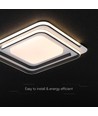 Plafonnier LED design 60W - CCT 3-en-1, dimmable avec télécommande, bord blanc/noir