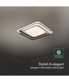 Plafonnier LED design 60W - CCT 3-en-1, dimmable avec télécommande, bord blanc/noir