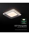 Plafonnier LED design 60W - CCT 3-en-1, dimmable avec télécommande, bord blanc/noir