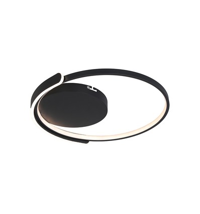 Plafonnier LED V-Tac 70W dimmable - CCT 3-en-1, noir, télécommande incluse, Ø50cm