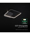 Plafonnier LED décoratif V-Tac 70W - CCT 3-en-1, dimmable, noir, avec télécommande
