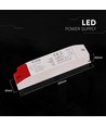 Alimentation LED 60W 24V DC - 2.5A, IP44, boîtier plastique