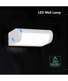 Applique murale LED V-Tac 10W - Blanc, IP65, puce Cree, 3000K, garantie 6 ans