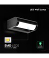 Applique murale LED V-Tac 10W - Noir, IP65, puce Cree, 3000K, garantie 6 ans