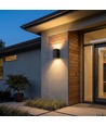 Applique murale LED V-Tac 10W 3-en-1 - Noir, IP65, haut/bas, source incluse