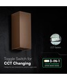 Applique LED 10W - CCT 3-en-1, Acier couleur corten, IP65, Faisceau Haut/Bas