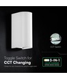 Applique LED 10W - CCT 3-en-1, boîtier blanc, IP65, éclairage haut/bas
