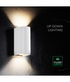 Applique LED 10W - CCT 3-en-1, boîtier blanc, IP65, éclairage haut/bas