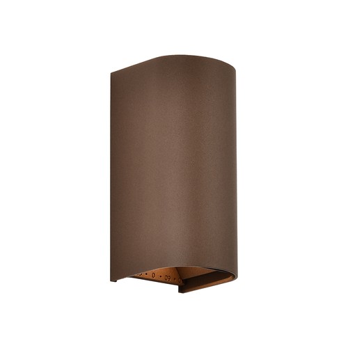 Applique murale LED 10W 3-en-1 - Boîtier couleur corten, IP65, haut/bas, source incluse