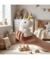 Veilleuse Licorne MOCHI en silicone souple - rechargeable, changement de couleur + blanc chaud