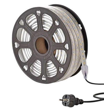 Ruban LED chantier 50m - 230V, IP65, 1500 lm/m, 12W/m, 4000K, Éclairage de chantier