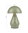Lampe de table LED rechargeable - Vert, Ø15cm, H22cm, tactile dimmable, 3en1, IP20