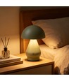 Lampe de table LED rechargeable - Vert, Ø15cm, H22cm, tactile dimmable, 3en1, IP20