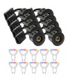Lot de 10 spots encastrables Zigbee Inno88 - Avec ampoules GU10 compatibles Hue, noir, IP44, spécial isolation