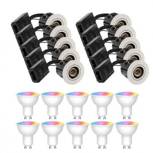 Lot de 10 spots LED Zigbee Inno88 - Incl. GU10 compatible Hue, blanc, IP44, recouvrable isolant