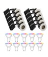 10x Spot encastrable Wifi Inno88 - Incl. ampoules GU10 Smart home, blanc, IP44, recouvrable isolant