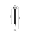 Lampe solaire de jardin 2,5W avec piquet - dimmable 3 niveaux, USB-C, IP44 extérieur, noir