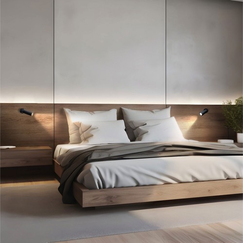 Mini spot mural GU10 avec interrupteur, noir - sans source lumineuse