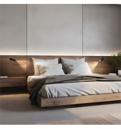 Mini spot mural GU10 avec interrupteur, noir - sans source lumineuse