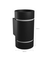 Applique murale intérieure G9 Up/Down - Ø8 cm, IP20, noir