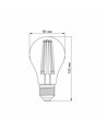 Ampoule LED filament E27 10W - A60, blanc très chaud, verre ambré