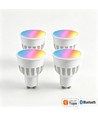 4x GU10 5W Smart Home LED - Bluetooth, 6,6 cm, compatible Google Home, Alexa et smartphones