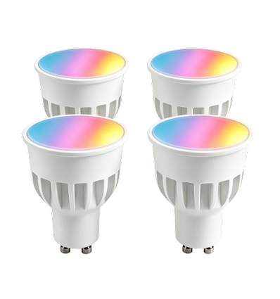 4x GU10 5W Smart Home LED - Bluetooth, 6,6 cm, compatible Google Home, Alexa et smartphones