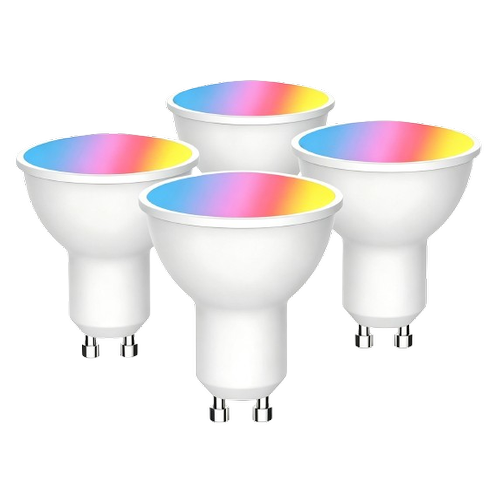 4x Ampoule LED GU10 5W Smart Home - Bluetooth, RGB+CCT, Tuya/Smart Life