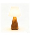 Lampe de table LED rechargeable - Bois, tactile dimmable, 3en1, IP20