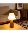 Lampe de table LED rechargeable - Bois, tactile dimmable, 3en1, IP20