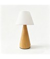 Lampe de table LED rechargeable - Bois, tactile dimmable, 3en1, IP20