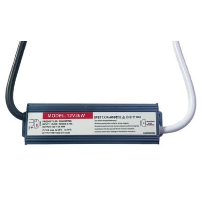 Alimentation 36W / 12V DC - 3A, IP67 étanche