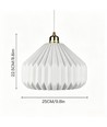 Suspension E27 céramique - Blanc, câble 2m, Ø27x23cm, IP20, sans source lumineuse