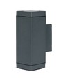 Applique murale GU10 double faisceau - IP44 extérieur, gris foncé, sans ampoule